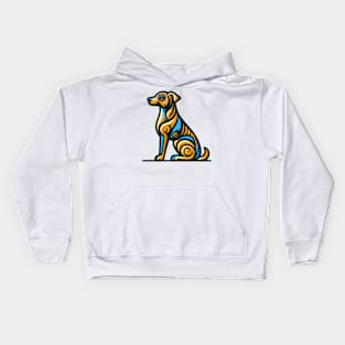 Pop art dog illustration. cubism illustration of a dog Kids Hoodie